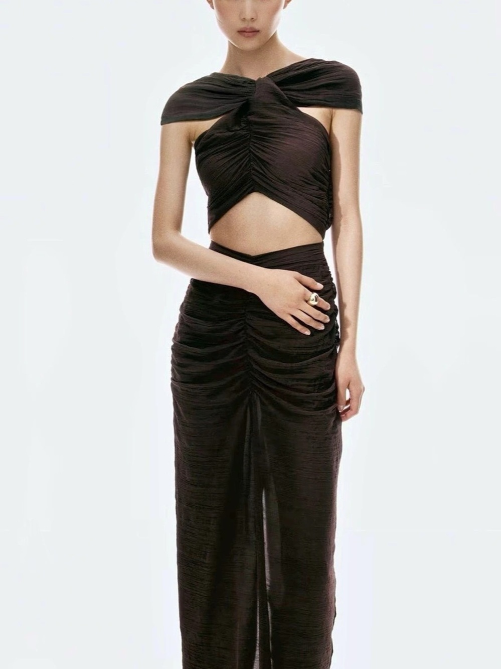 H&M Cape Detail Cutout dress